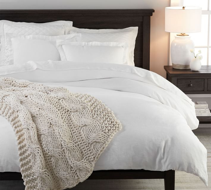 Belgian Flax Linen Duvet Cover & Shams - White | Pottery Barn (US)
