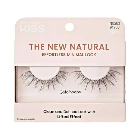 KISS The New Natural False Eyelashes Full Strip Lash Single Pack Gold hoops 1 Pair | Walmart (US)