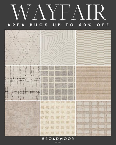 Wayfair neutral area rugs up to 60% off!

Living room rugs, neutral rugs, area rug, rug sale, rug deals

#LTKSaleAlert #LTKHome