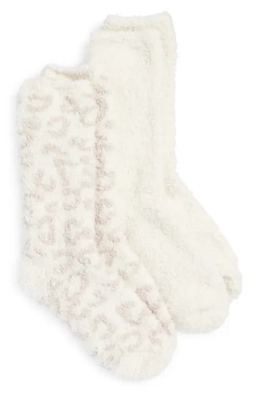 barefoot dreams Assorted 2-Pack CozyChic™ Crew Socks in Cream/Stone Multi at Nordstrom | Nordstrom