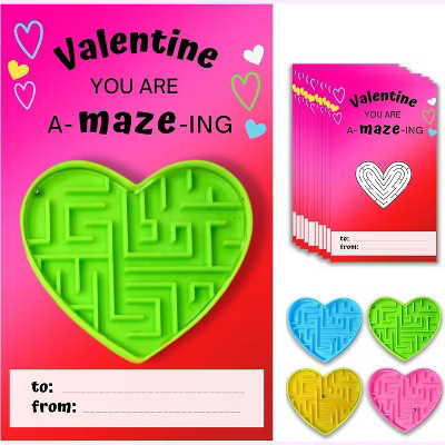 4E's Novelty 36 Pack Valentines Day Heart Mazes with Valentine's Greeting Cards Gift Set for Kids Boys Girls | Target