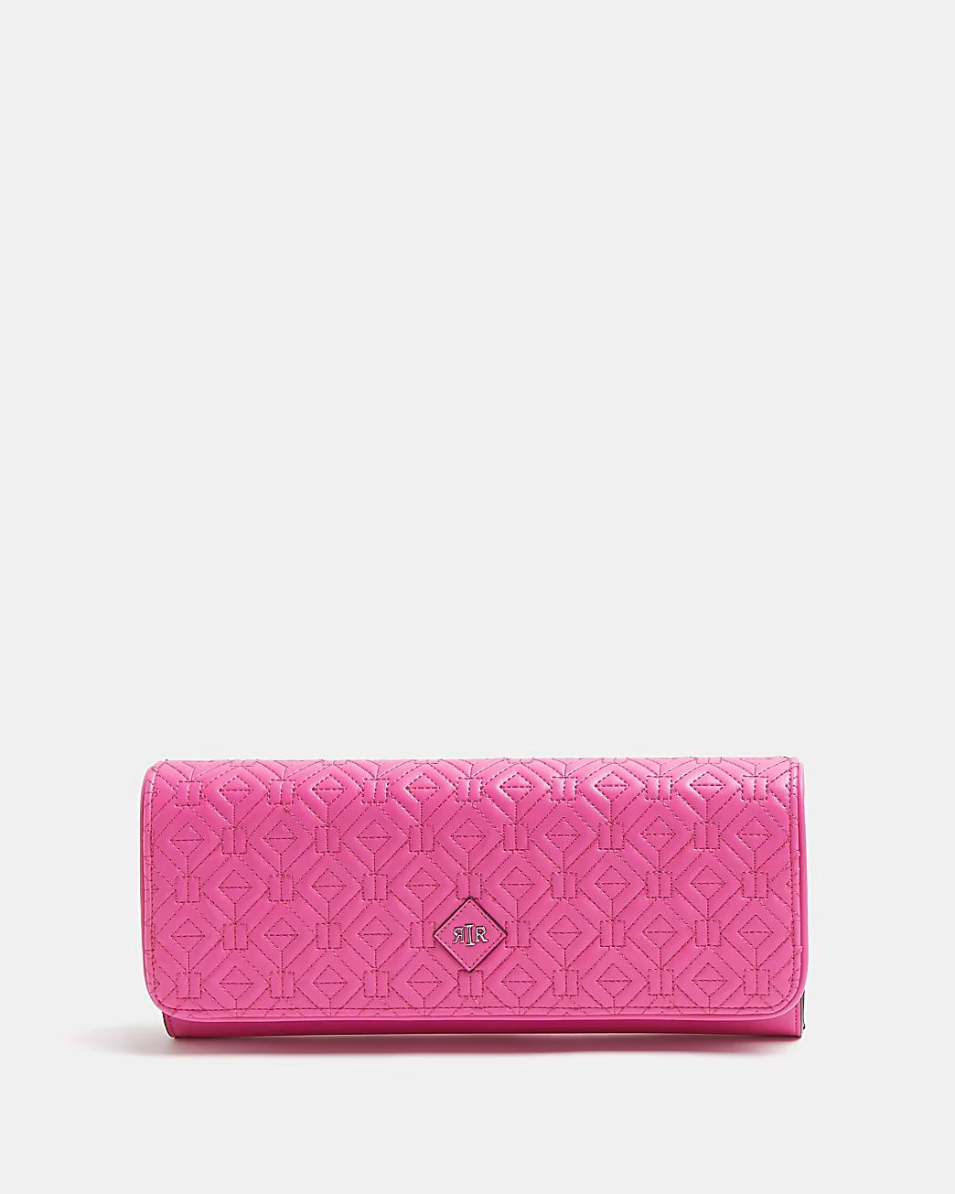 Pink quilted clutch bag | River Island (UK & IE)