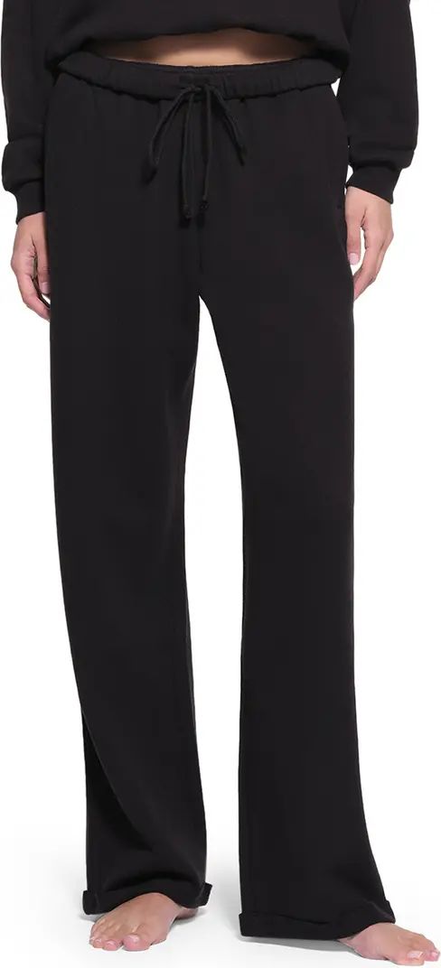 Cotton Blend Fleece Classic Straight Leg Pants | Nordstrom