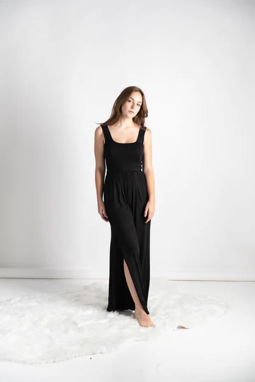 Butter Cropped Tank in Onyx | waverles