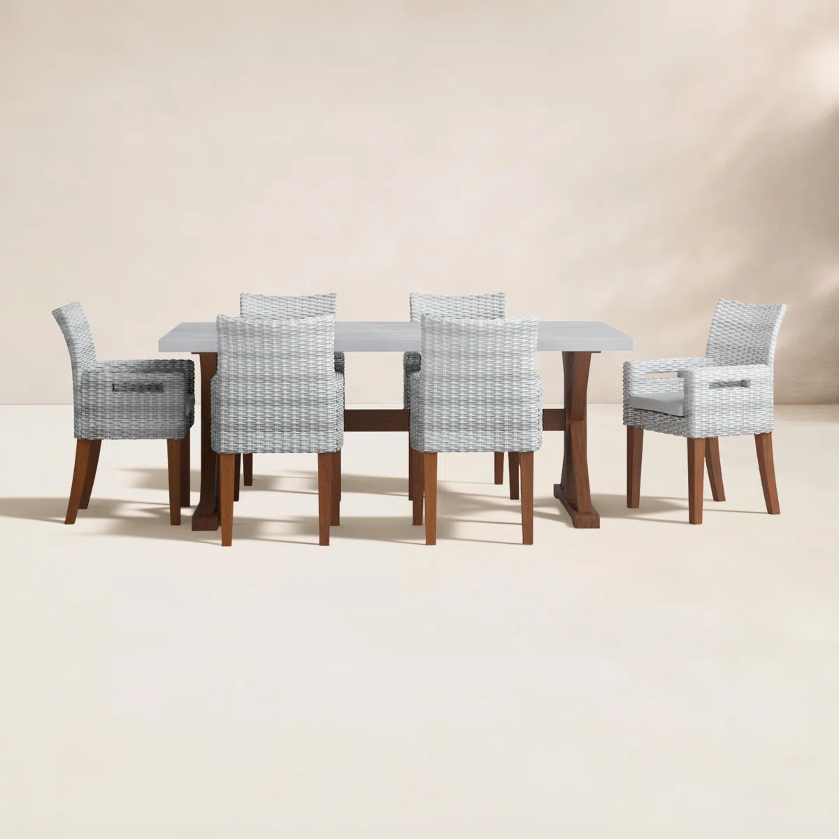 Fleur Rectangular 6 - Person 74'' Long Dining Set with Cushions | Wayfair North America