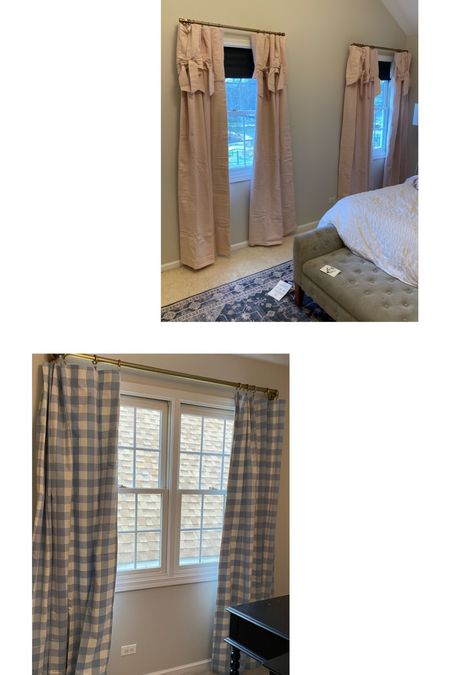 Pink bow curtains for my toddler girl’s room, and blue gingham curtains for baby boy’s nursery room 

#LTKbaby #LTKhome