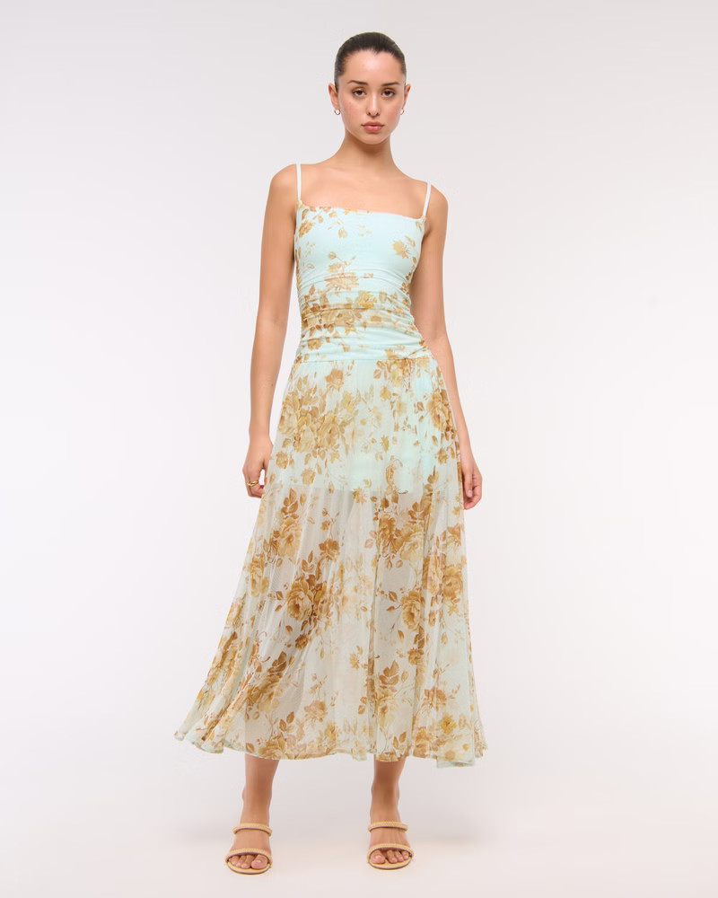 The A&F Giselle Pleated One-Shoulder Cutout Maxi Dress | Abercrombie & Fitch (US)