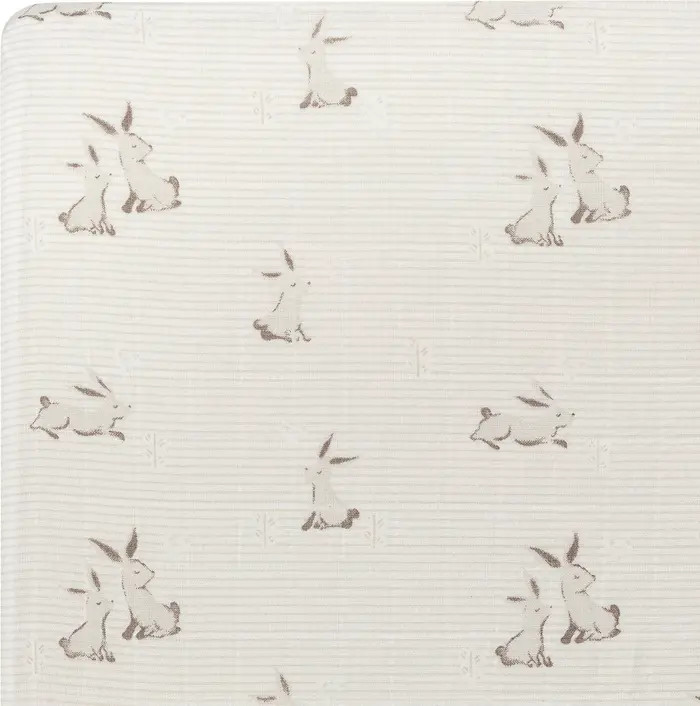 Avery Print Organic Cotton Muslin Fitted Crib Sheet | Nordstrom