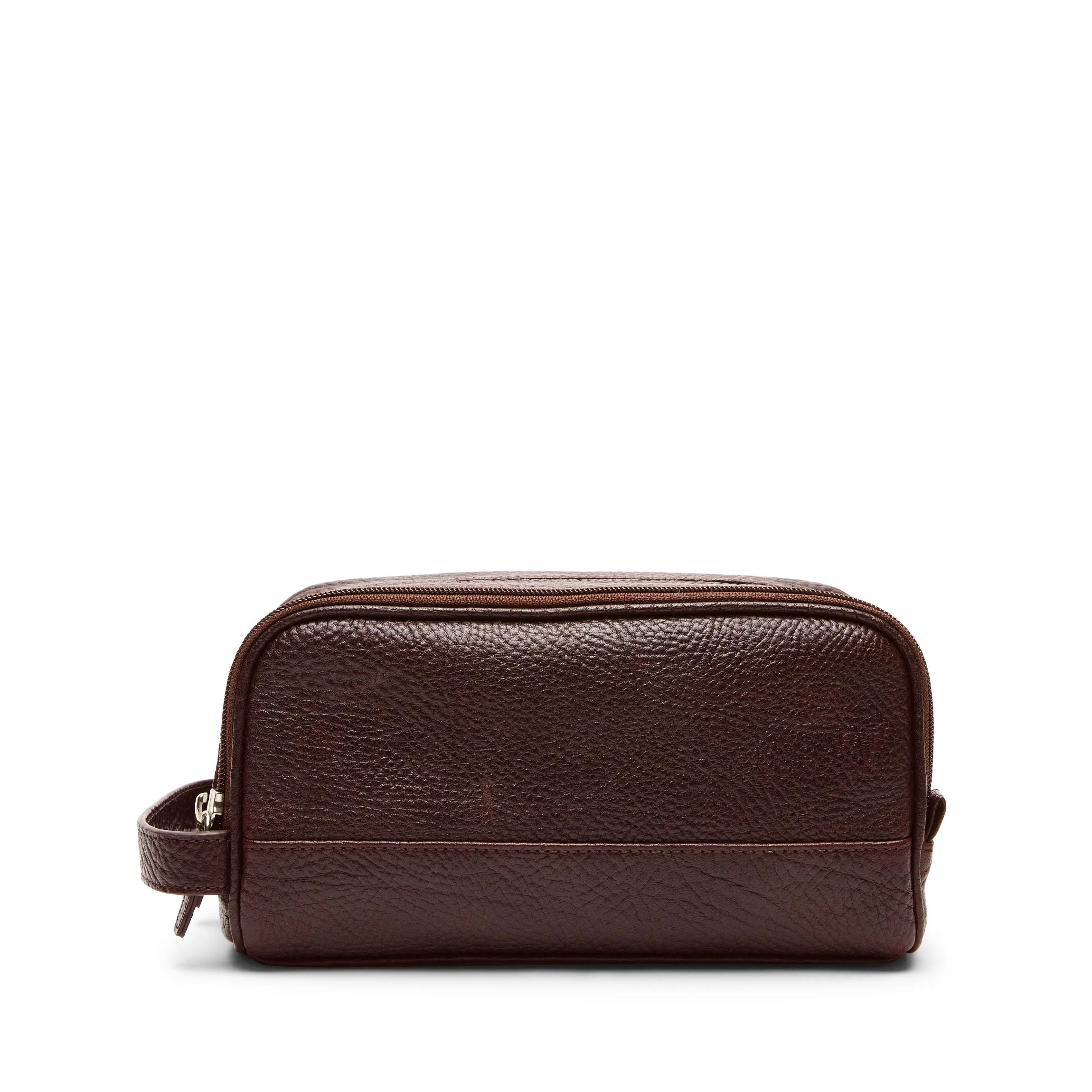 Small Double Zip Toiletry Bag Espresso | Leatherology