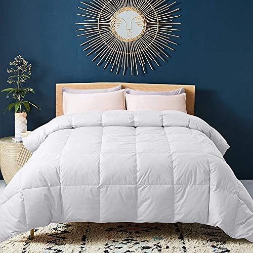 Amazon.com: WhatsBedding 100% Cotton Down Comforter King White Goose Duck Down and Feather Fillin... | Amazon (US)