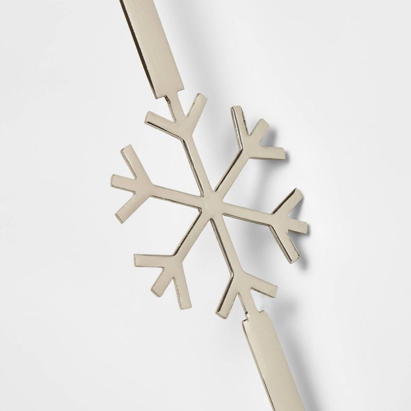 15" Metal Wreath Hanger with Snowflake Brushed Nickel - Wondershop™ | Target