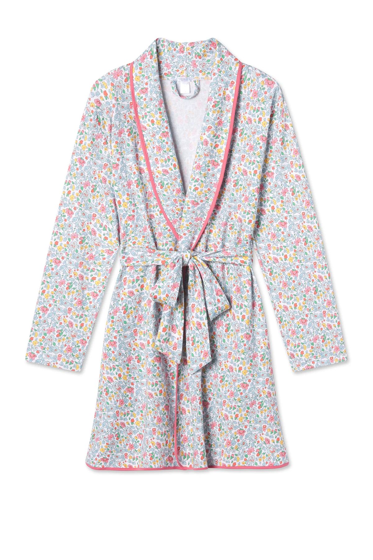 Pima Short Robe in Elizabeth Floral | Lake Pajamas