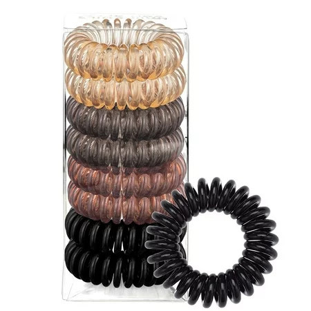 Spiral Hair Ties Coil Hair Ties Phone Cord Hair Ties Ponytail Hair Coils No Crease - 8 pcs | Walmart (US)