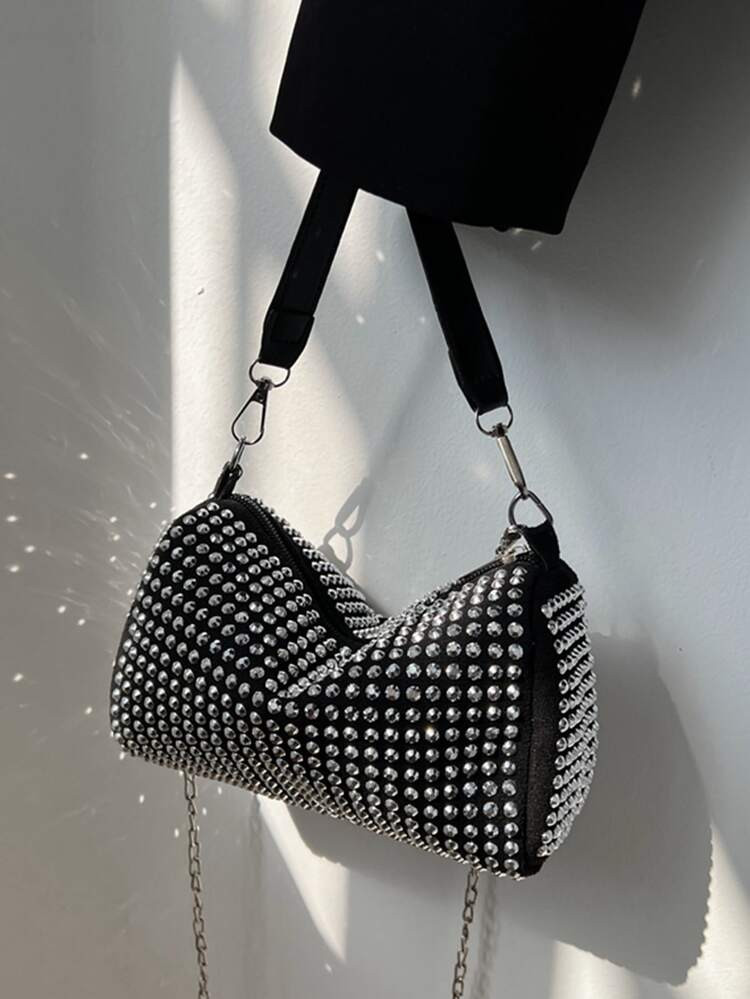 Mini Rhinestone Decor Chain Bucket Bag | SHEIN