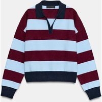 Zara - Striped Knit Polo - Striped - S - Woman | Zara US
