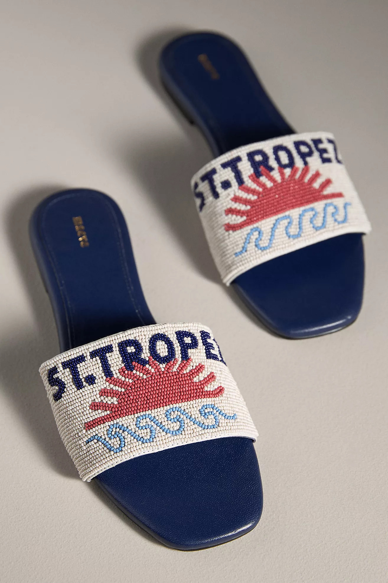 The Fiona Beaded Slide Sandals by Maeve | Anthropologie (US)