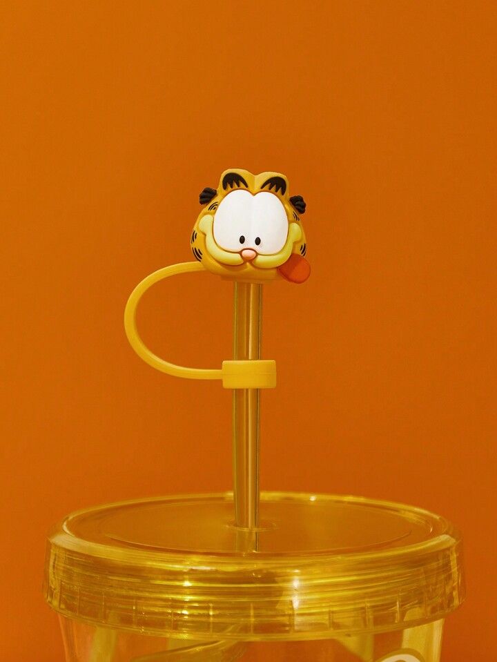 GARFIELD X SHEIN Single Pack Of Cartoon Pattern Silicone Straw Sleeve (Straw Not Included) | SHEI... | SHEIN