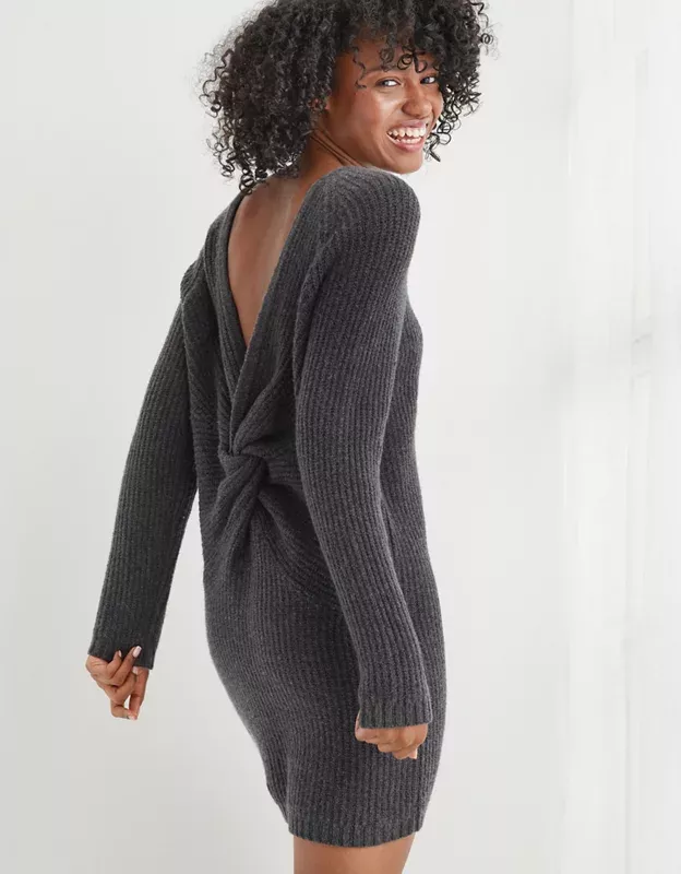 Aerie twist shop back sweater