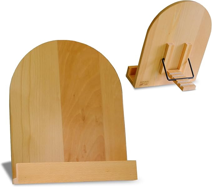 Cookbook Stand - Cook Book Stand for Kitchen Counter | Beech Wood Recipe Book Holder | Cookbook H... | Amazon (US)