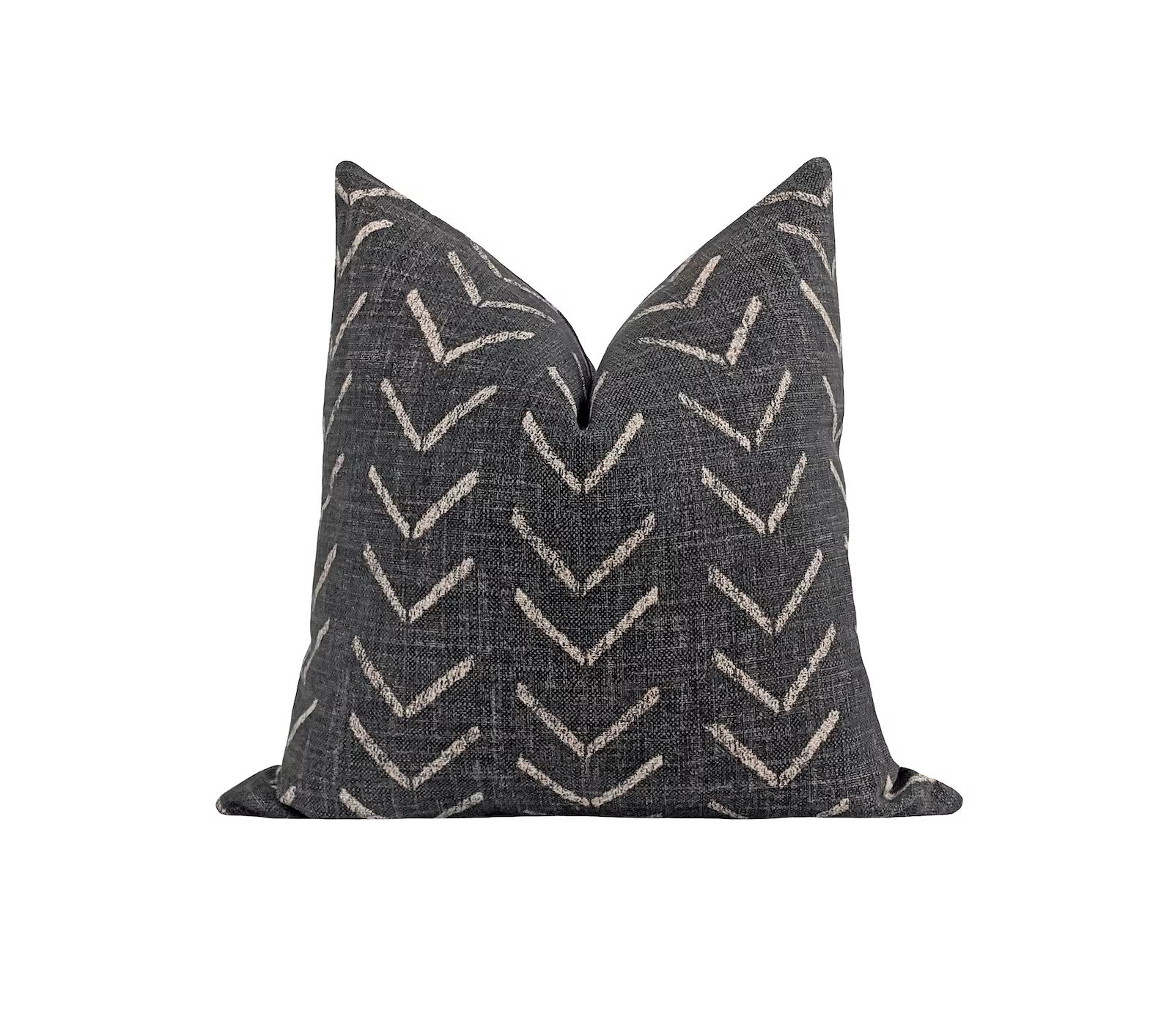 Washed Black Linen Blend Pillow Cover Black Boho Accent - Etsy | Etsy (US)