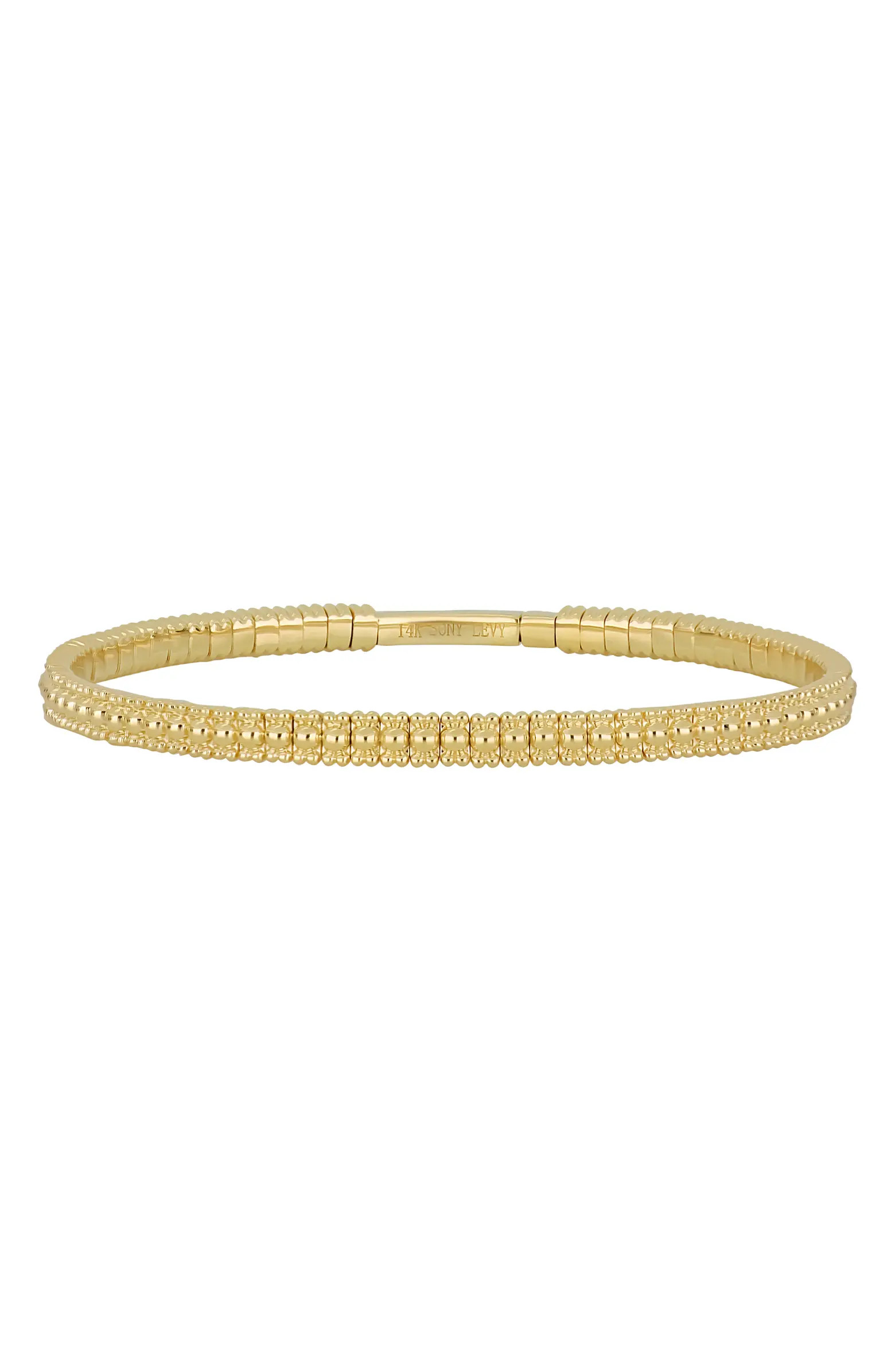 Bony Levy 14K Gold Beaded Links Bangle Bracelet | Nordstrom | Nordstrom