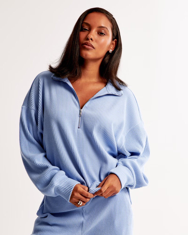 Women's Lounge Brushed Rib Half-Zip | Women's Sleepwear & Loungewear | Abercrombie.com | Abercrombie & Fitch (US)