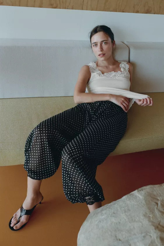 POLKA DOT LACE BLOOMER PANTS | Zara Canada