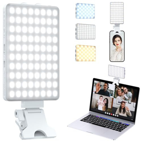 Singwil Phone Light with Cell Phone Clip, 80 LED Selfie Light for iPhone with 3 Lights and Infinite Adjustment Modes, 5000mAh Phone Light Clip for Cell Phones,Laptop, TikTok, Makeup, Live Broadcast. | Amazon (US)