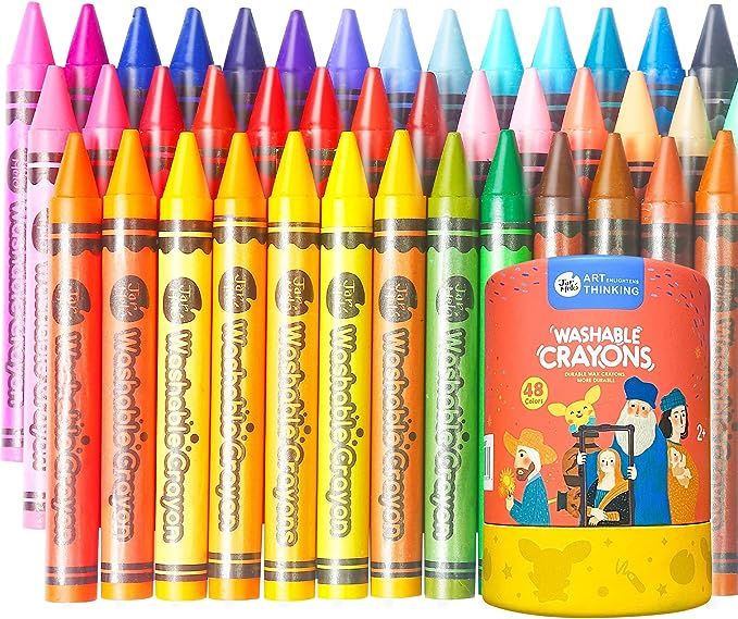 Jar Melo 48 Colors Jumbo Crayons for Toddlers, Non Toxic Washable Crayons for Babies, Easy to Hol... | Amazon (US)