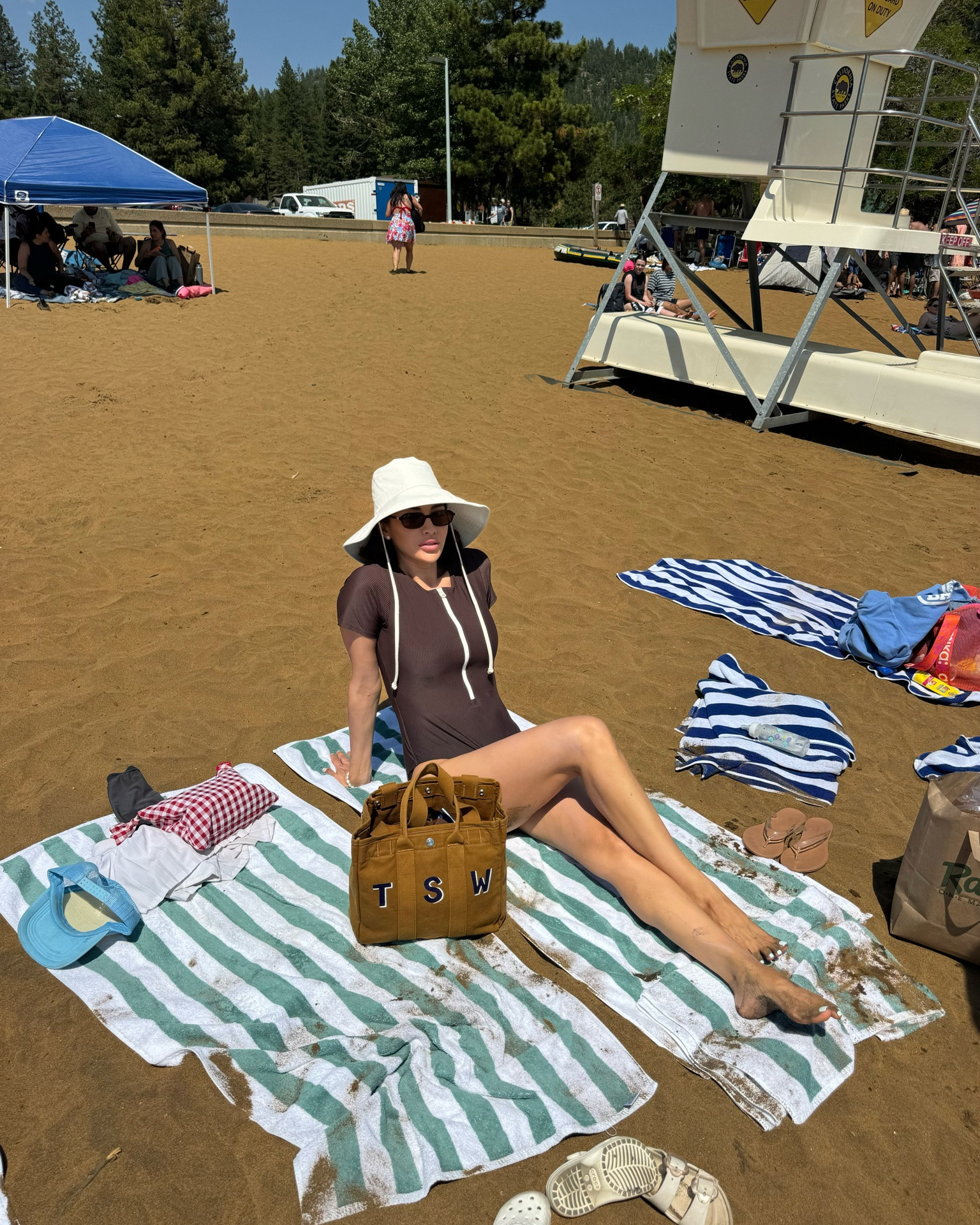 I had to share my favorite finds for all the beach moms this season! My new custom utility bag, sun protected swimwear for me and Sofia! I get so many compliments on this bathing suit, it’s so flattering and has great sun protection mixed with style! Great fabric and stretch. The hat shields the whole face with ties for bike rides so the hat doesn’t fall off!

#LTKootd #LTKmomlife #LTKSwim