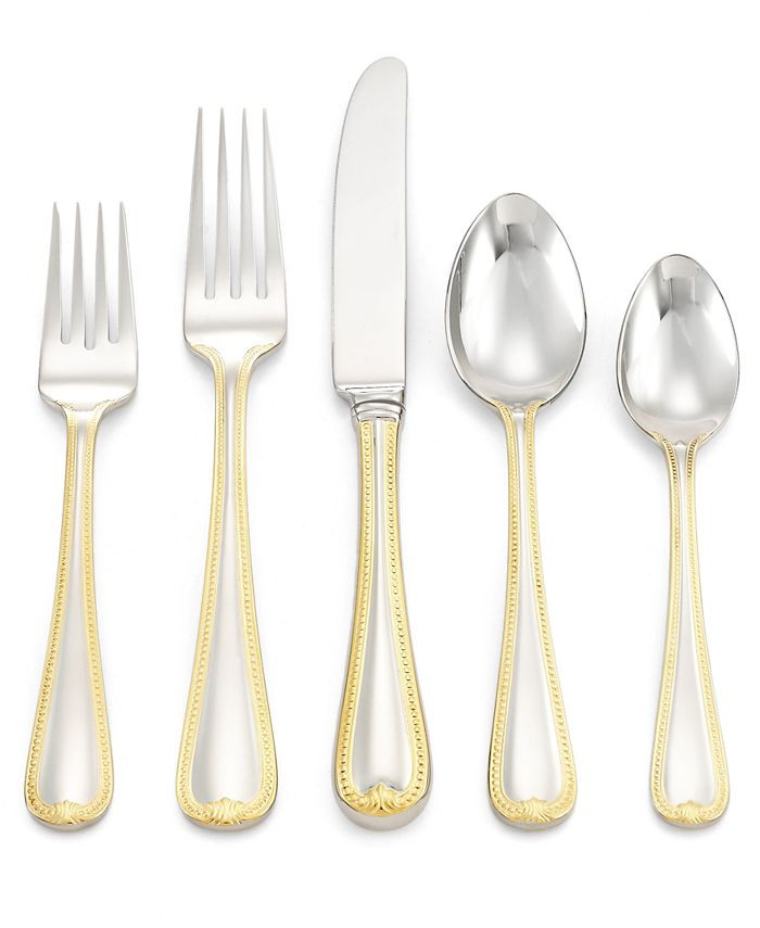 Lenox Vintage Jewel Gold 5-Piece Place Setting & Reviews - Flatware - Dining - Macy's | Macys (US)