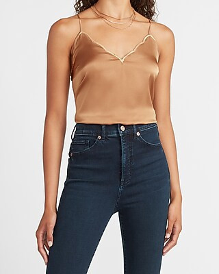 Satin Scalloped Cami | Express