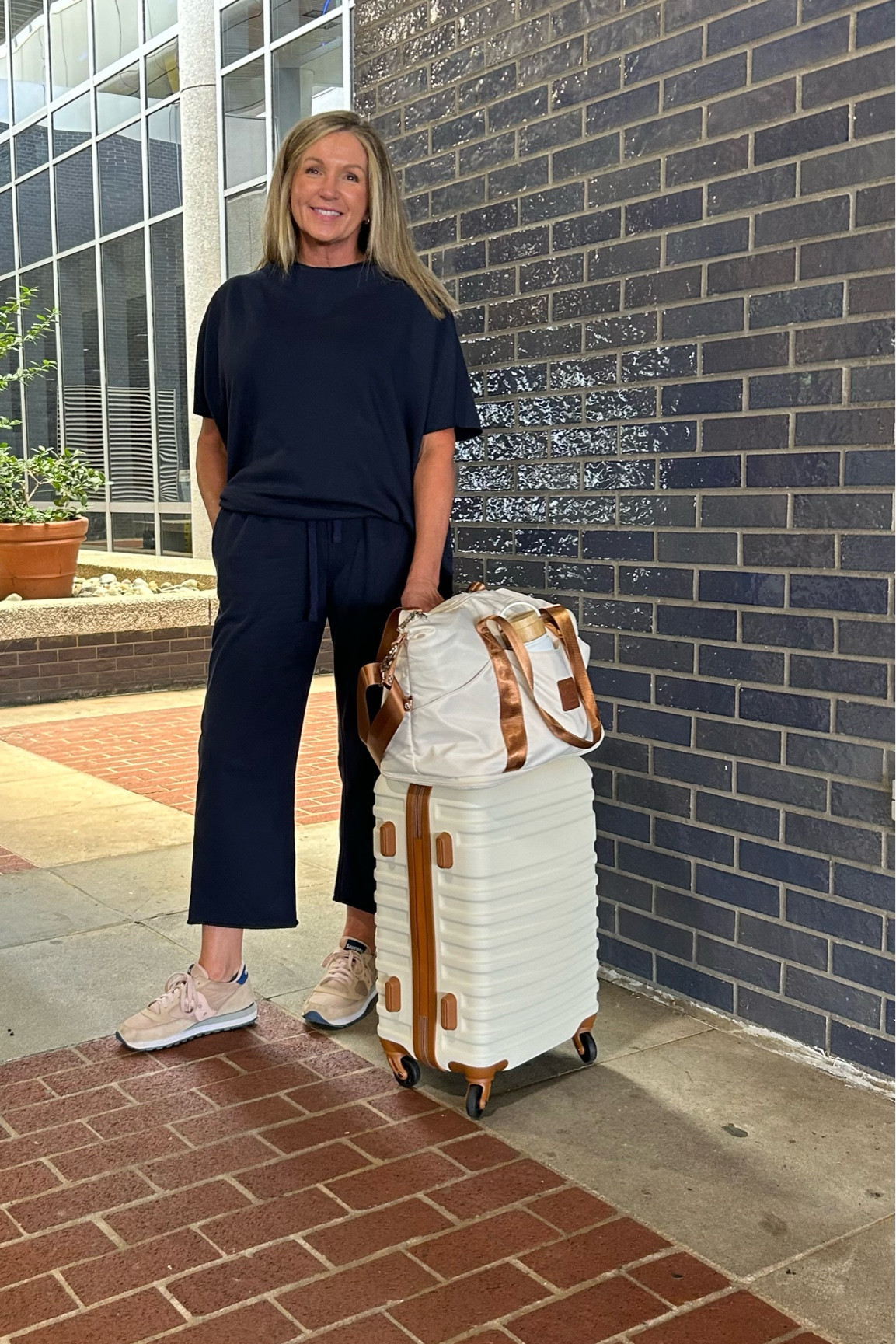 Frank & Eileen travel set dupe.  #travelset #airport #founditonamazon #classicstyle  Runs tts.  Also, love this luggage set.  It’s surprisingly sturdy for the price.  

#LTKStyleTip #LTKTravel #LTKFindsUnder50