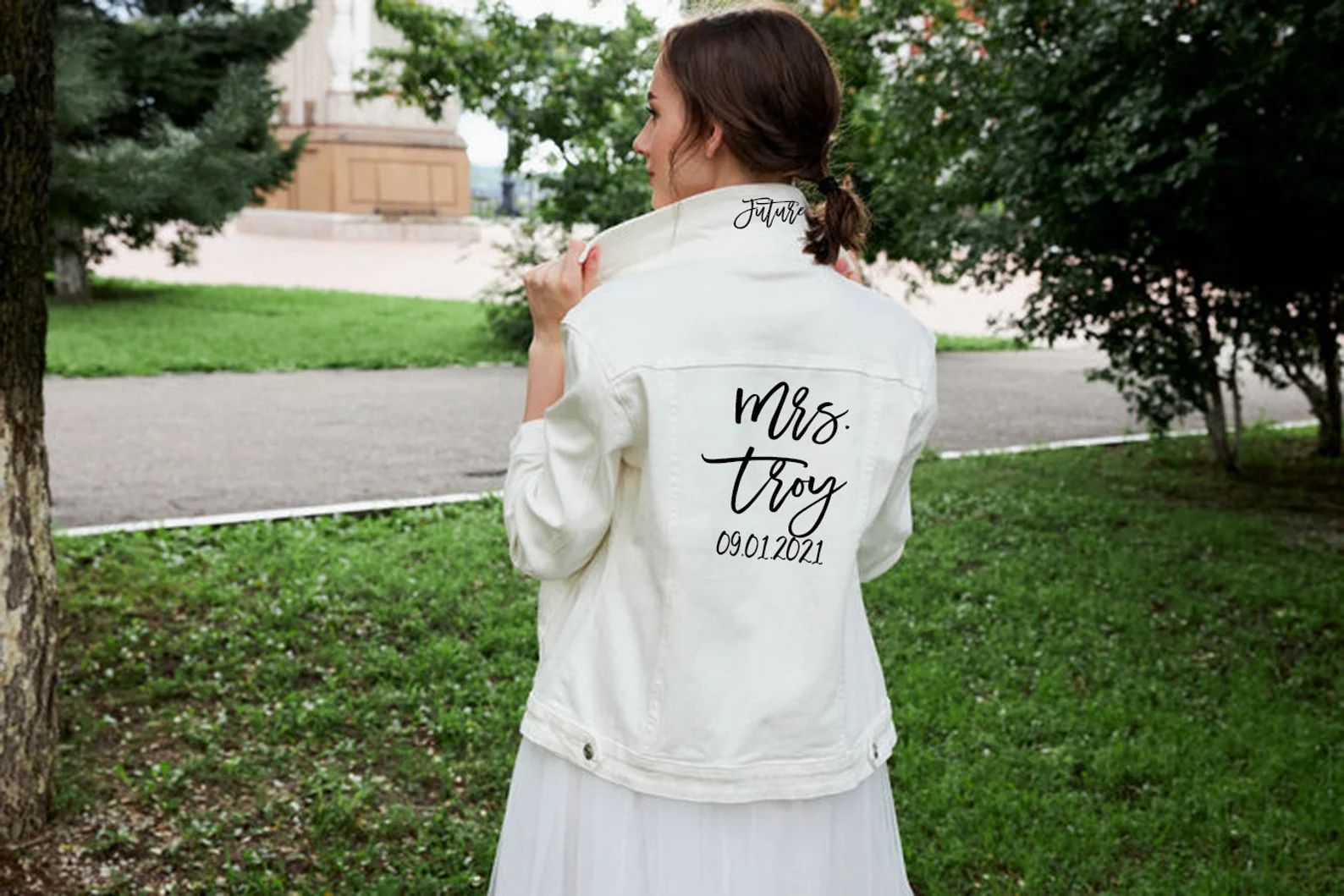 White Personalized Jean Jacket  Bride Jean Jacket  Bridal | Etsy | Etsy (US)