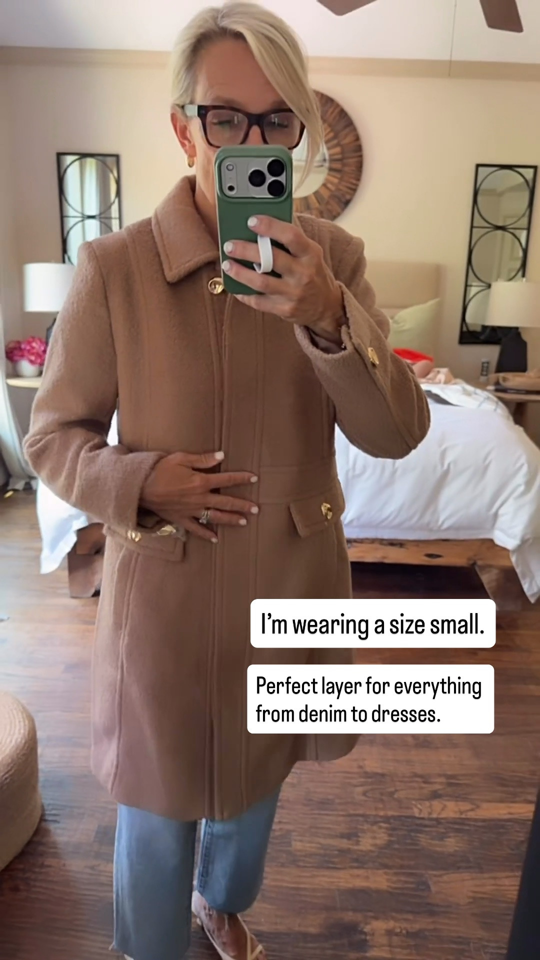 This is one of those coats you’ll wear for years. The tailoring is beautiful, the quality feels so luxe, and it’s the perfect layer for everything from denim to dresses. The camel sold out quickly, but a few sizes are back in stock, and I also love the hunter green. I’m wearing a size small.

💡 LTK MADE EASY
❤️ Heart = Support my posts!
🔖 Save = Get sale & restock alerts
📋 Lists = Keep favorites organized
📲 Share = Send lists and products to a friend. Hello, Christmas List!
💬 Comment = Ask me anything about what I’m wearing.:-)

#LTKootd #LTKSeasonal #LTKSaleAlert