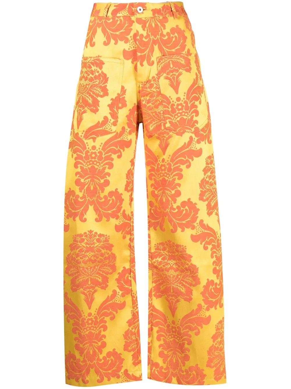 floral print wide-leg cropped trousers | Farfetch Global