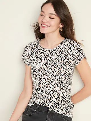 Slim-Fit Cheetah-Print Tee for Women | Old Navy (US)