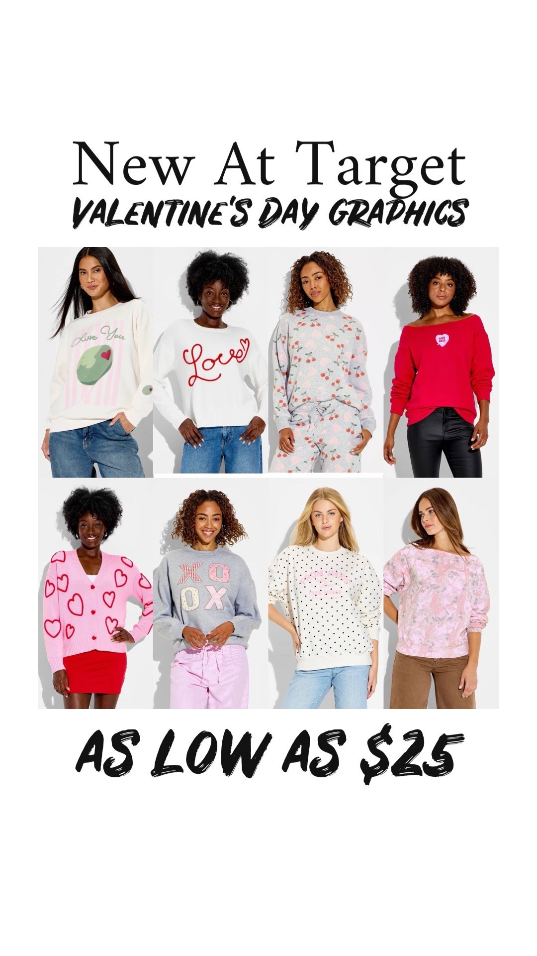 New at Target 🎯 
Graphic sweatshirts and matching bottoms for Valentines Day 
Super cute casual Valentines Day looks 

#LTKFindsUnder50 #LTKOver40 #LTKSeasonal