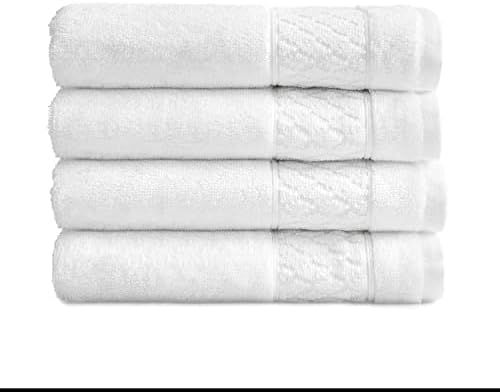 Welhome Hudson 100% Pure Organic Cotton 4 Pack Hand Towels | White | Eco Friendly | Plush | Durab... | Amazon (US)