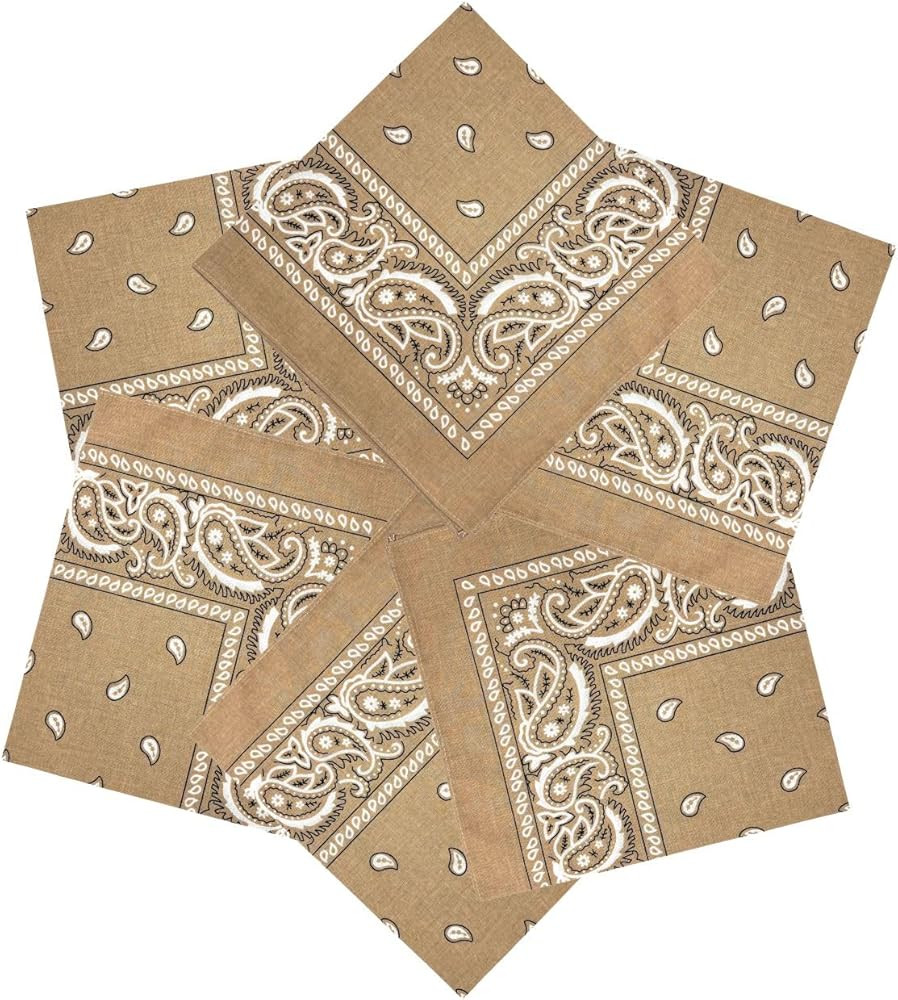 MDSTYLE 6 Pack 100% Cotton Bandanas 22” x 22" for Men & Women Paisley Handkerchief Headband Sca... | Amazon (US)