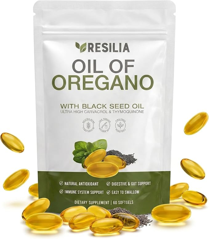 Resilia Softgels with Black Seed Oil – Premium Grade Oregano Oil Capsules for Immune & Digestiv... | Amazon (US)