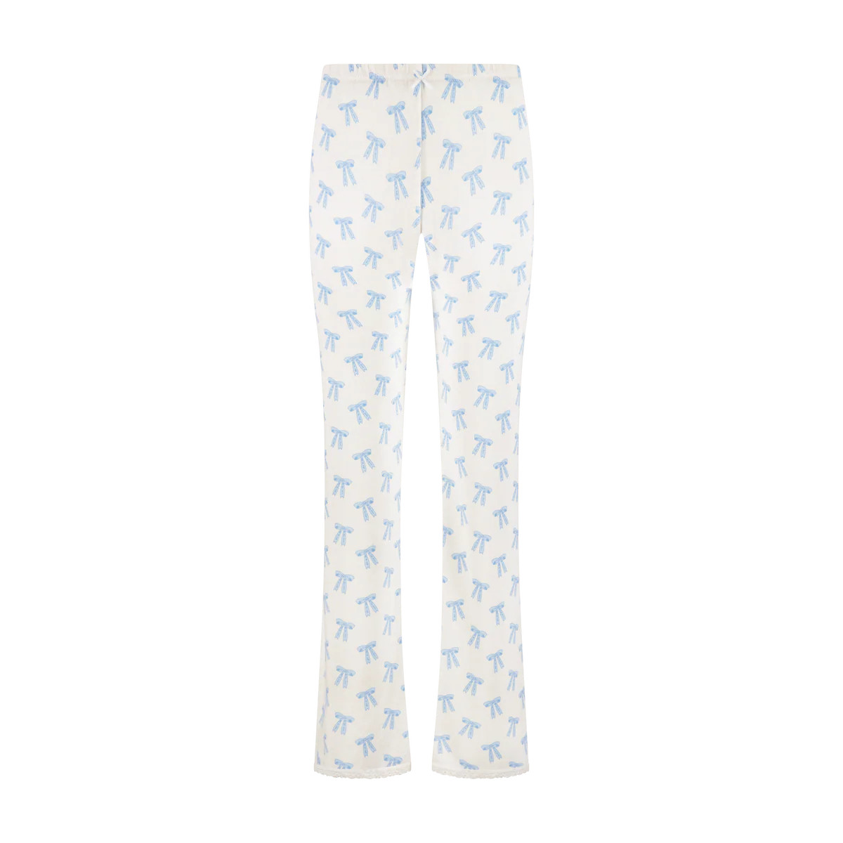 CROP PANT Hi Rise Blue Forever Love Bow Print | Polkadot England