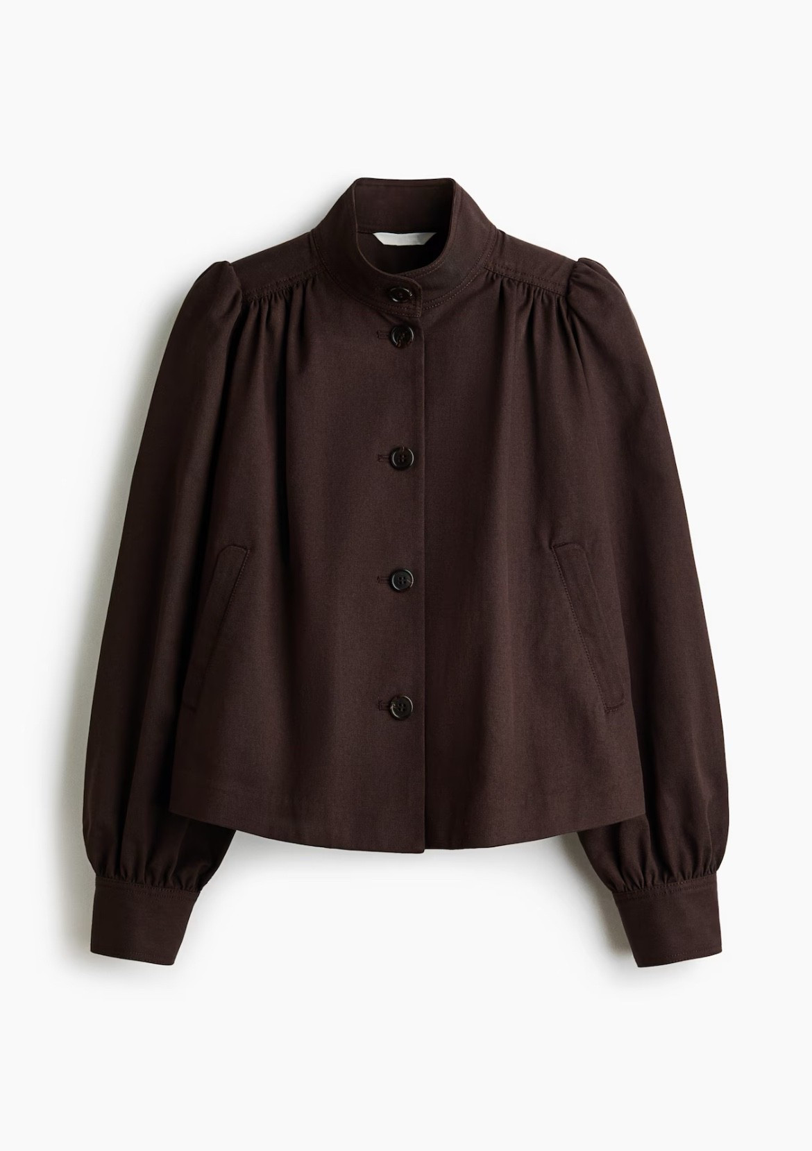 Chocolate brown puff sleeve button up shirt 

#LTKSeasonal