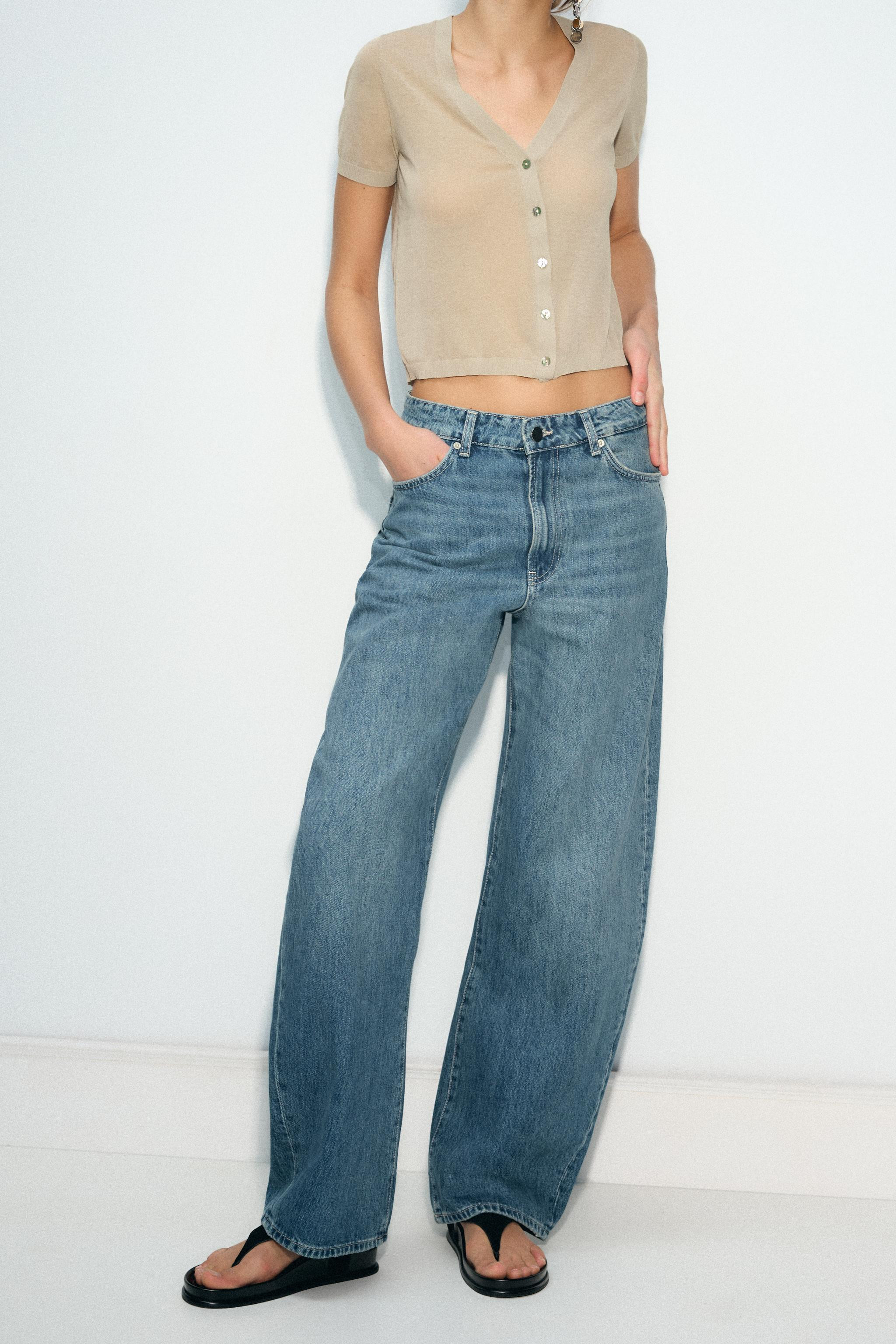 ZW COLLECTION BARREL HIGH WAIST JEANS | Zara US