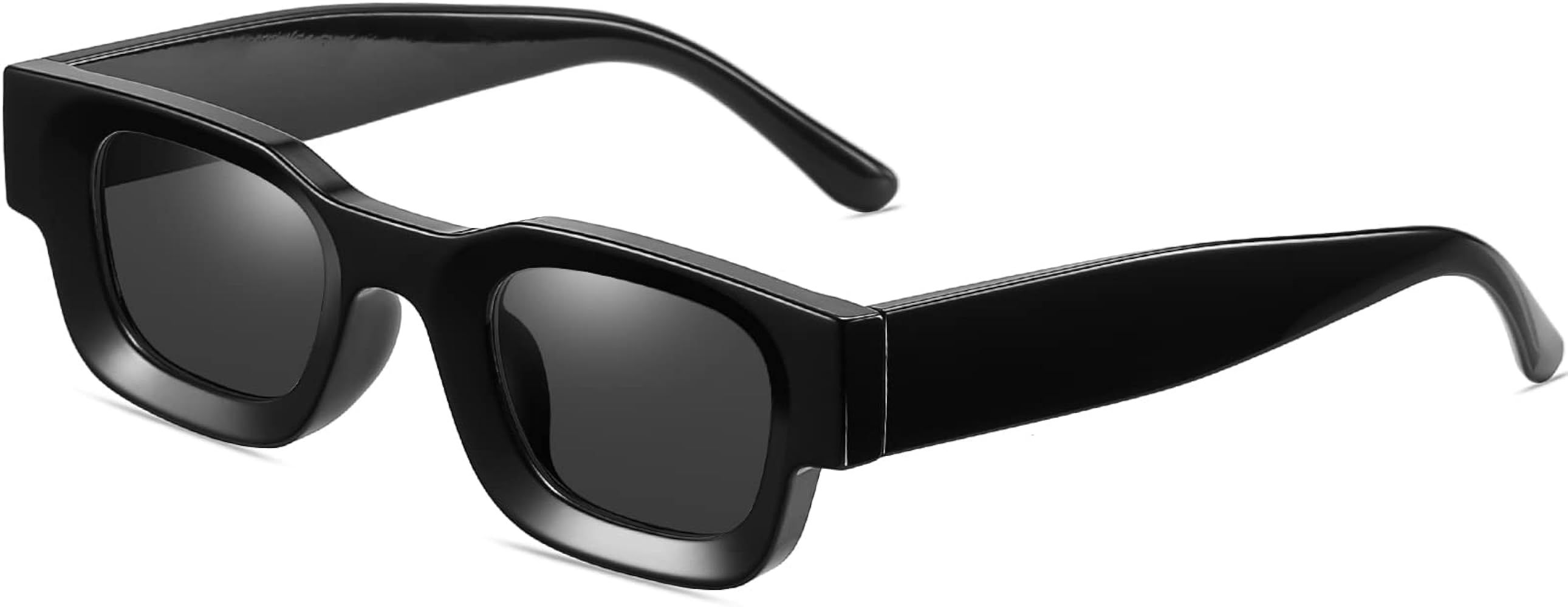 AIEYEZO Modern Thick Rectangle Sunglasses for Women Men Retro 90s Chunky Square Polarized Sunnies | Amazon (US)