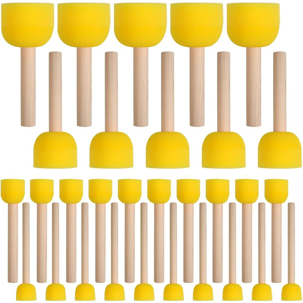 30 Pcs Round Sponges Brush Set, Round Sponge Brushes for Painting, Paint Sponges for Acrylic Pain... | Amazon (US)
