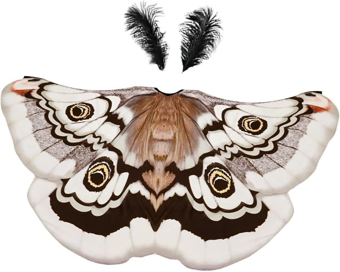 Colaxi Butterfly Wings Costume for Women, Moth Shawl with Feather Headband, Butterfly Wings Cape ... | Amazon (US)