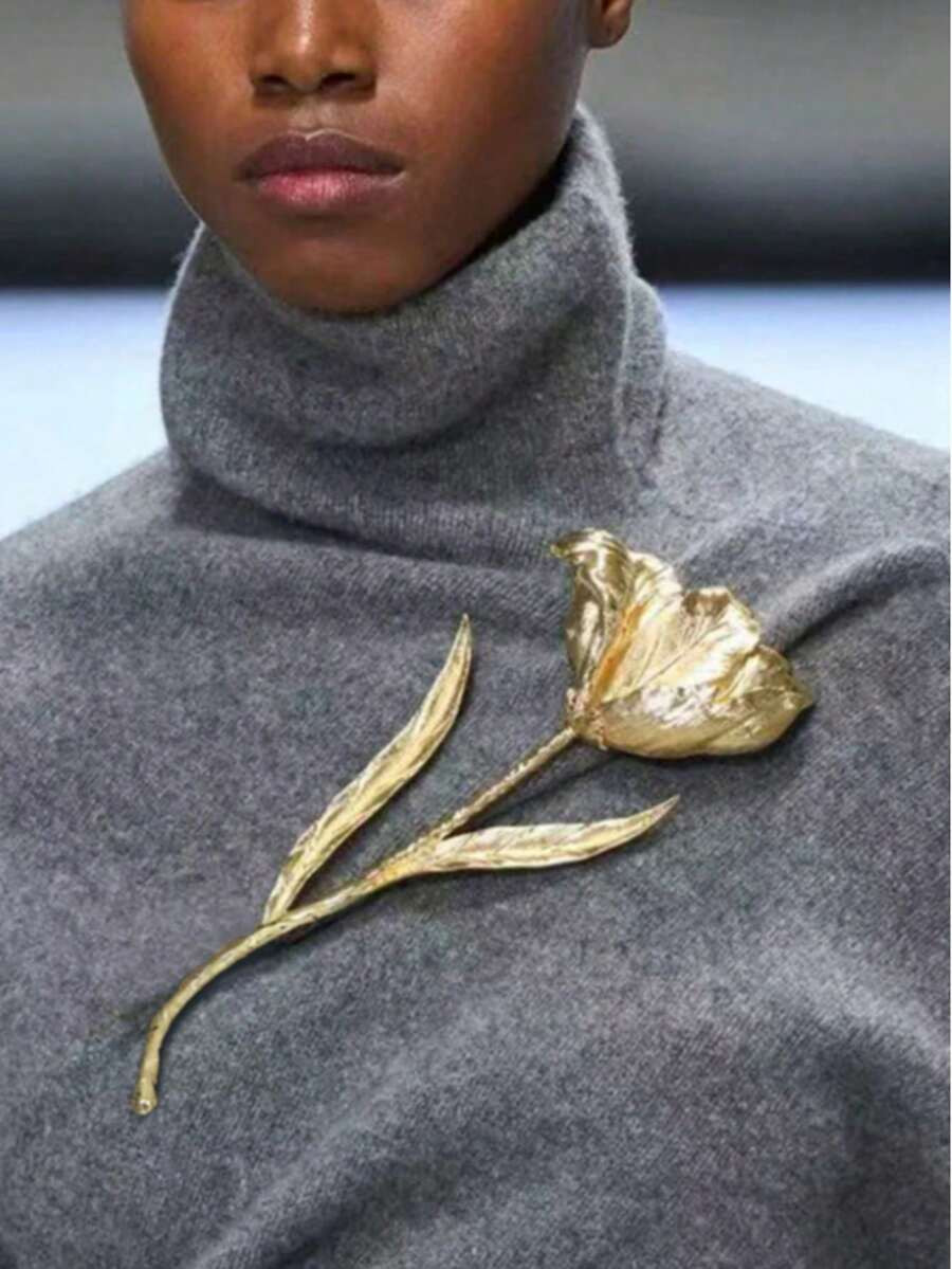 A Retro Exaggerated Metal Style Brooch, A Fashionable And Gorgeous Runway Accessory, Suitable For Women's Daily Wear And Banquet Pin Accessories | SHEIN