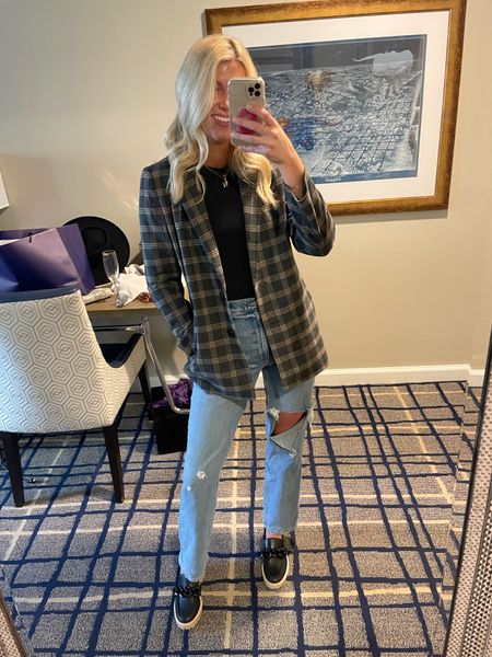 Business casual for the last day at LTKCon! Love this blazer and these loafers are so good  