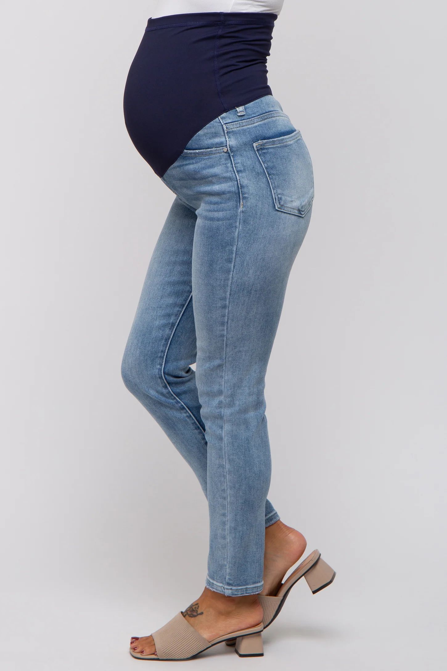 Light Blue Maternity Skinny Jeans | PinkBlush Maternity